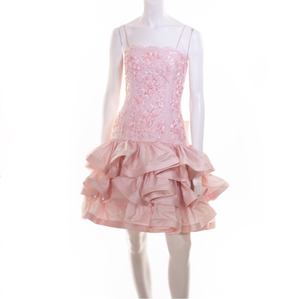 Vintage JULIE DUROUCHE Sequin Prom Cocktail Dress 1980’s 90s Y2K 0 2 XS Small